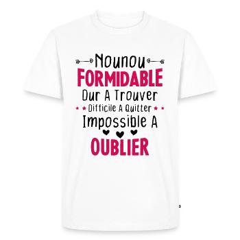 Nounou formidable Idée Cadeau Pour Nounou Famille - T-shirt Premium bio Homme - blanc - Devant - Nico (187cm)