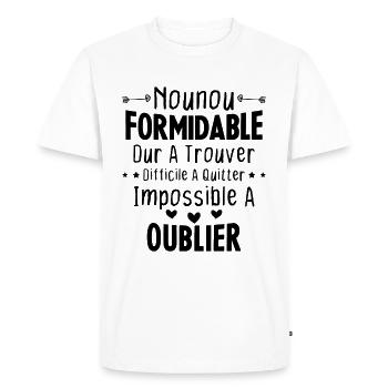 Nounou formidable Idée Cadeau Pour Nounou Famille - T-shirt Premium bio Homme - blanc - Devant - Nico (187cm)