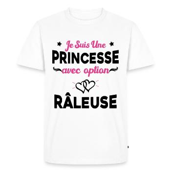je suis une princesse avec option râleuse femme - T-shirt Premium bio Homme - blanc - Devant - Nico (187cm)