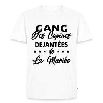 Gang des Copines Déjantées De La Mariée - T-shirt Premium bio Homme - blanc - Devant - Nico (187cm)