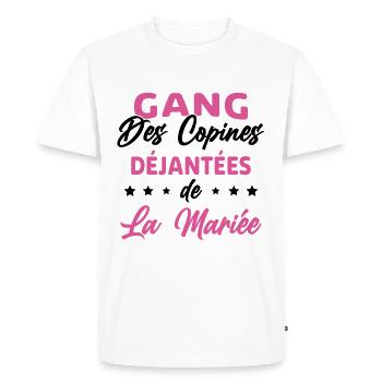 Gang des Copines Déjantées De La Mariée - T-shirt Premium bio Homme - blanc - Devant - Nico (187cm)