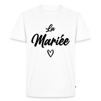 la Mariée Humour EVJF Cadeau - T-shirt Premium bio Homme - blanc - Devant - Nico (187cm)