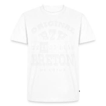 Breton of heart 29 - Men's Premium Organic T-Shirt - white - Front - Nico (187cm)