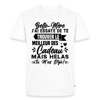 Belle mère Cadeau Fête des Mères Enfant Famille - T-shirt Premium bio Homme - blanc - Devant - Nico (187cm)