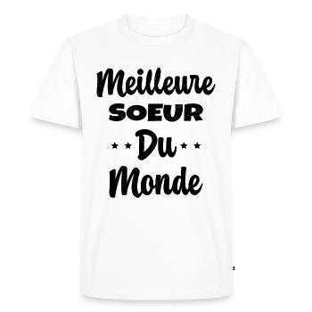 Meilleure Soeur Du Monde Humour Cadeau - T-shirt Premium bio Homme - blanc - Devant - Nico (187cm)