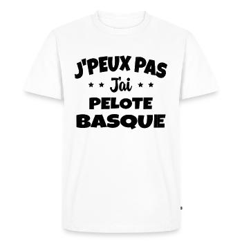 je peux pas j'ai Pelote basque - T-shirt Premium bio Homme - blanc - Devant - Nico (187cm)