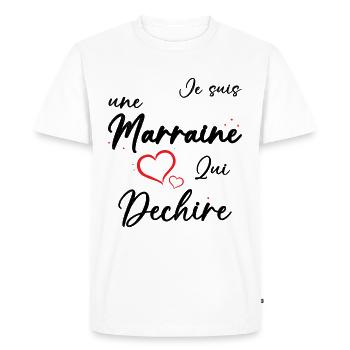 Je suis une Marraine qui Dechire Humour Cadeau - T-shirt Premium bio Homme - blanc - Devant - Nico (187cm)