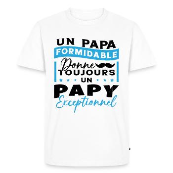 Papa Formidable Donne Toujours Papy Exceptionnel - T-shirt Premium bio Homme - blanc - Devant - Nico (187cm)