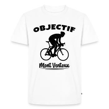 Objectif Mont Ventoux Cycliste Vélo - T-shirt Premium bio Homme - blanc - Devant - Nico (187cm)