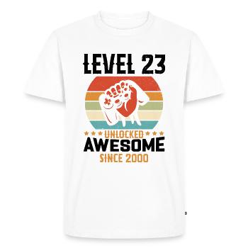 Niveau 23 complete 2000 Cadeau d'anniversaire - T-shirt Premium bio Homme - blanc - Devant - Nico (187cm)