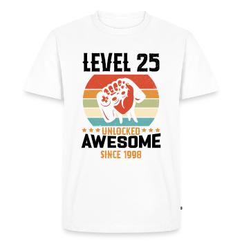 Niveau 25 complete 1998 Cadeau d'anniversaire - T-shirt Premium bio Homme - blanc - Devant - Nico (187cm)