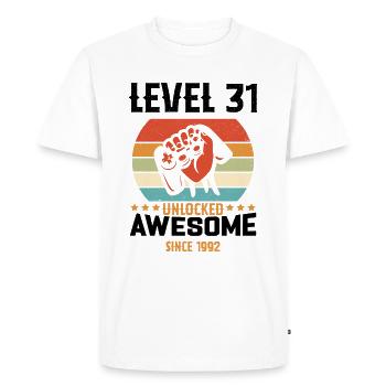 Niveau 31 complete 1992 Cadeau d'anniversaire - T-shirt Premium bio Homme - blanc - Devant - Nico (187cm)