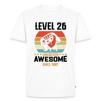 Level 26 Complete 1997 Birthday Gift - Men's Premium Organic T-Shirt - white - Front - Nico (187cm)