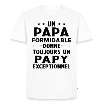 Un papa formidable - Papy exceptionnel Cadeau - T-shirt Premium bio Homme - blanc - Devant - Nico (187cm)