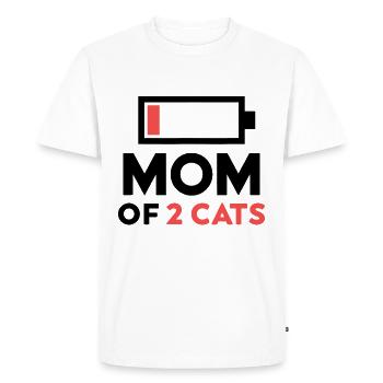 Maman De 2 Chats Humour Batterie Faible Cadeau - T-shirt Premium bio Homme - blanc - Devant - Nico (187cm)