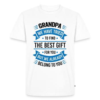 Grandpa we tried to find you the best gift - Men's Premium Organic T-Shirt - white - Front - Nico (187cm)
