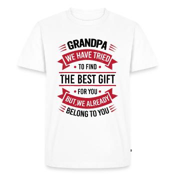 Grandpa we tried to find you the best gift - Men's Premium Organic T-Shirt - white - Front - Nico (187cm)