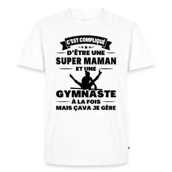 Super Maman Et Une Gymnast Cadeau Gymnastique - T-shirt Premium bio Homme - blanc - Devant - Nico (187cm)