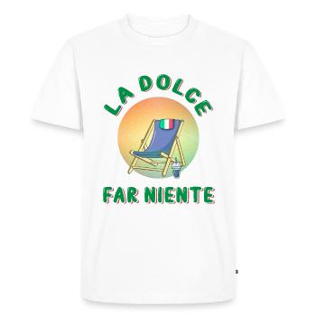 La dolce far niente - T-shirt Premium bio Homme - blanc - Devant - Nico (187cm)