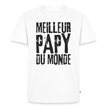 Meilleur papy du monde ! - T-shirt Premium bio Homme - blanc - Devant - Nico (187cm)