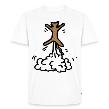Fusée Cat Pups / Fart pour chat / Funny Funny - T-shirt Premium bio Homme - blanc - Devant - Nico (187cm)
