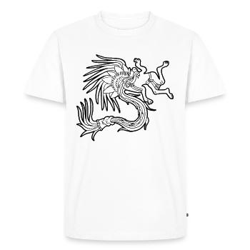 Quetzalcoatl Aztec Maya Serpent à plumes - T-shirt Premium bio Homme - blanc - Devant - Nico (187cm)