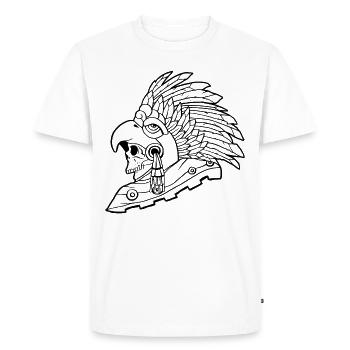 Aztec Eagle Warrior Mayan Skull Inca - Men's Premium Organic T-Shirt - white - Front - Nico (187cm)