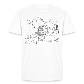 Aztec Jaguar Warrior Mayan Inca - Men's Premium Organic T-Shirt - white - Front - Nico (187cm)