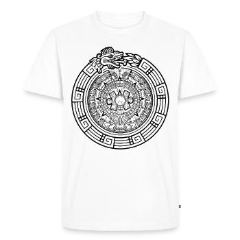 Quetzalcoatl Ouroboros Serpent aztèque - T-shirt Premium bio Homme - blanc - Devant - Nico (187cm)