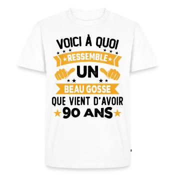 Voici à quoi ressemble un beau gosse 90 Ans - T-shirt Premium bio Homme - blanc - Devant - Nico (187cm)