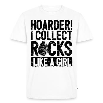 Drôle de fille de chasse aux rochers - T-shirt Premium bio Homme - blanc - Devant - Nico (187cm)