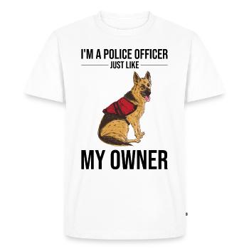 Police Officer Police Dog - Men's Premium Organic T-Shirt - white - Front - Nico (187cm)