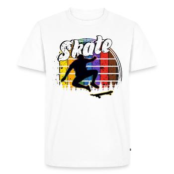 Skateboard Freestyle - Men's Premium Organic T-Shirt - white - Front - Nico (187cm)