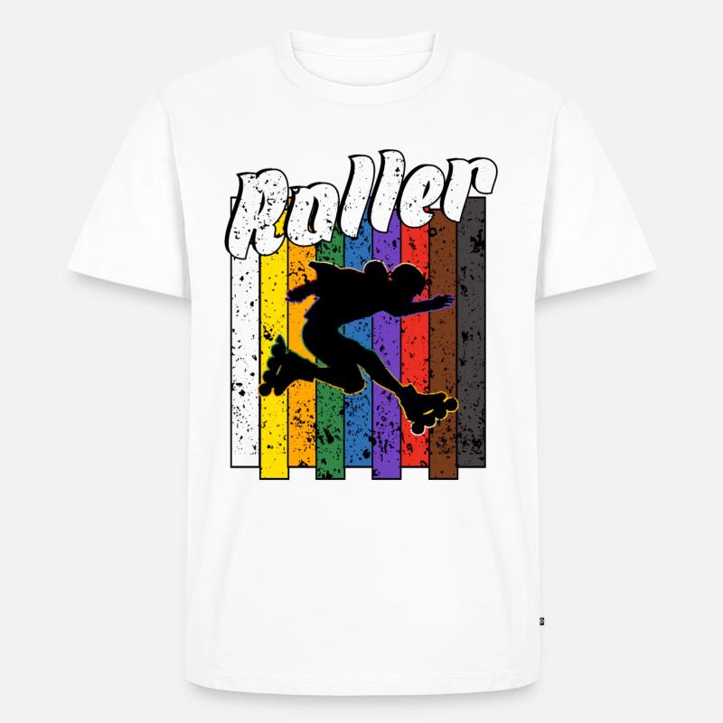 Rollerblades - Männer Premium Bio T-Shirt - Weiß