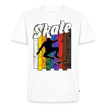 Skateboard Freestyle - T-shirt Premium bio Homme - blanc - Devant - Nico (187cm)