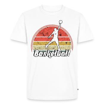 Basketteur - Basket - BBall - Basket Ball - T-shirt Premium bio Homme - blanc - Devant - Nico (187cm)