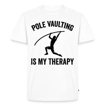 Saut à la perche amusant Saut à la perche - T-shirt Premium bio Homme - blanc - Devant - Nico (187cm)