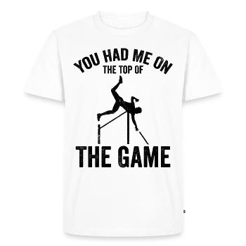 Saut à la perche amusant Saut à la perche - T-shirt Premium bio Homme - blanc - Devant - Nico (187cm)