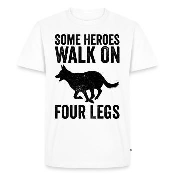 Policier Chien policier - T-shirt Premium bio Homme - blanc - Devant - Nico (187cm)