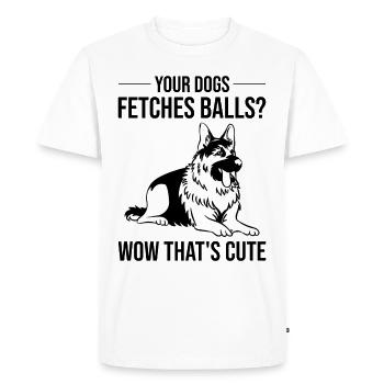 Police Officer Police Dog - Men's Premium Organic T-Shirt - white - Front - Nico (187cm)