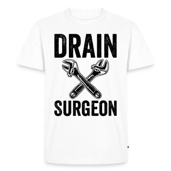 Mécanicien d’égouts Mécanicien sanitaire - T-shirt Premium bio Homme - blanc - Devant - Nico (187cm)