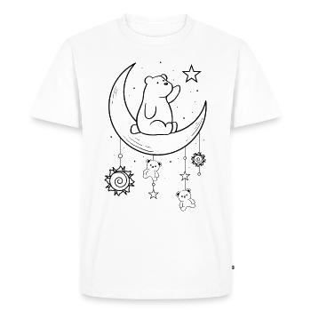 Bohême Esthétique Kawaii Ours Soleil et Lune - T-shirt Premium bio Homme - blanc - Devant - Nico (187cm)