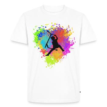 Trottinette freestyle - T-shirt Premium bio Homme - blanc - Devant - Nico (187cm)