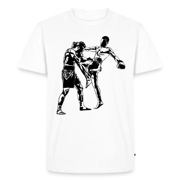 Kickboxing Kickboxer MMA - T-shirt Premium bio Homme - blanc - Devant - Nico (187cm)