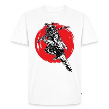 Samouraï Guerrier Japonais Bushido - T-shirt Premium bio Homme - blanc - Devant - Nico (187cm)