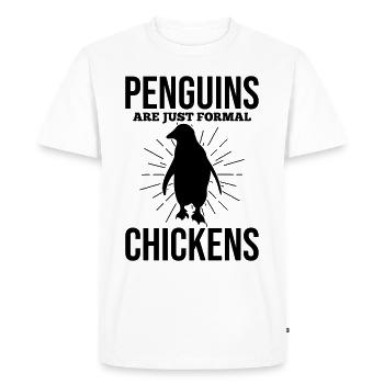 Funny penguins Penguins are just formal chickens - Men's Premium Organic T-Shirt - white - Front - Nico (187cm)