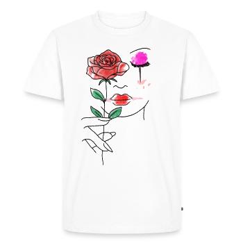 Clowncore Esthétique Red Rose - T-shirt Premium bio Homme - blanc - Devant - Nico (187cm)