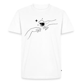 Boujee Création Esthétique D’Adam Wine Bougie - T-shirt Premium bio Homme - blanc - Devant - Nico (187cm)