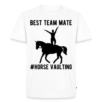 Voltige amusante sur le cheval - T-shirt Premium bio Homme - blanc - Devant - Nico (187cm)