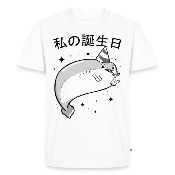 Sacabambaspis Fish Meme Japanese Birthday - Men's Premium Organic T-Shirt - white - Front - Nico (187cm)